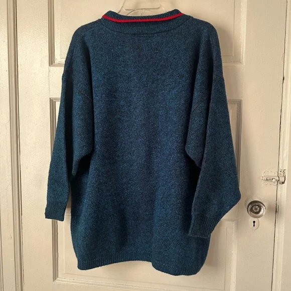 3/$20 💥 JP Knits Vintage Sweater Embroidered Double Headed Eagle Collared USA - Picture 11 of 16